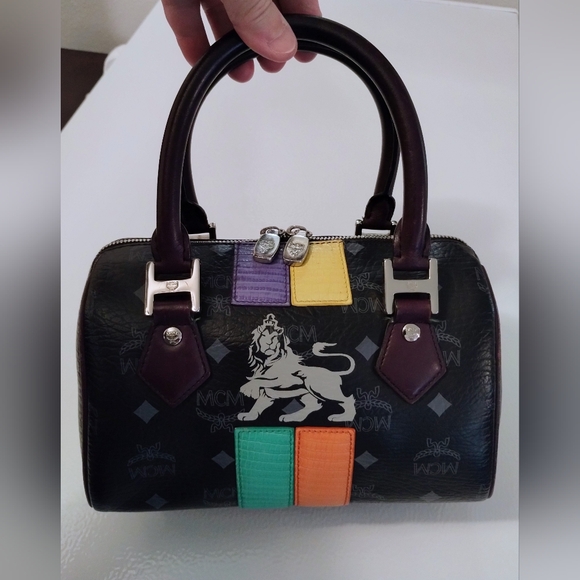 MCM Handbags - MCM Princess Lion Mini Boston Bag
